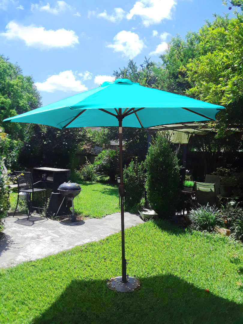 Quictent 7 5ft Outdoor Market Umbrella Garden Table Patio Sun Shade Tilt W Crank Ebay