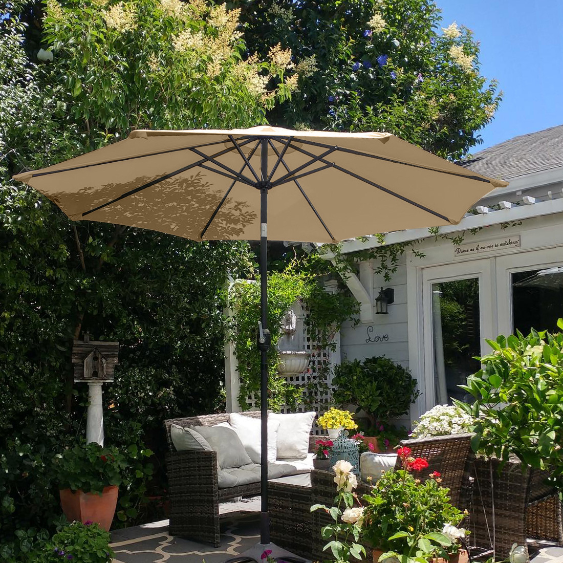 Quictent 9ft Patio Umbrella Yard Garden Sun Shade Market Umbrella Outdoor New Ebay