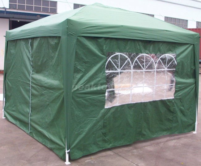 Peaktop 10x10 EZ Pop Up Party Tent Canopy Gazebo Green 4 Walls W/ Free 